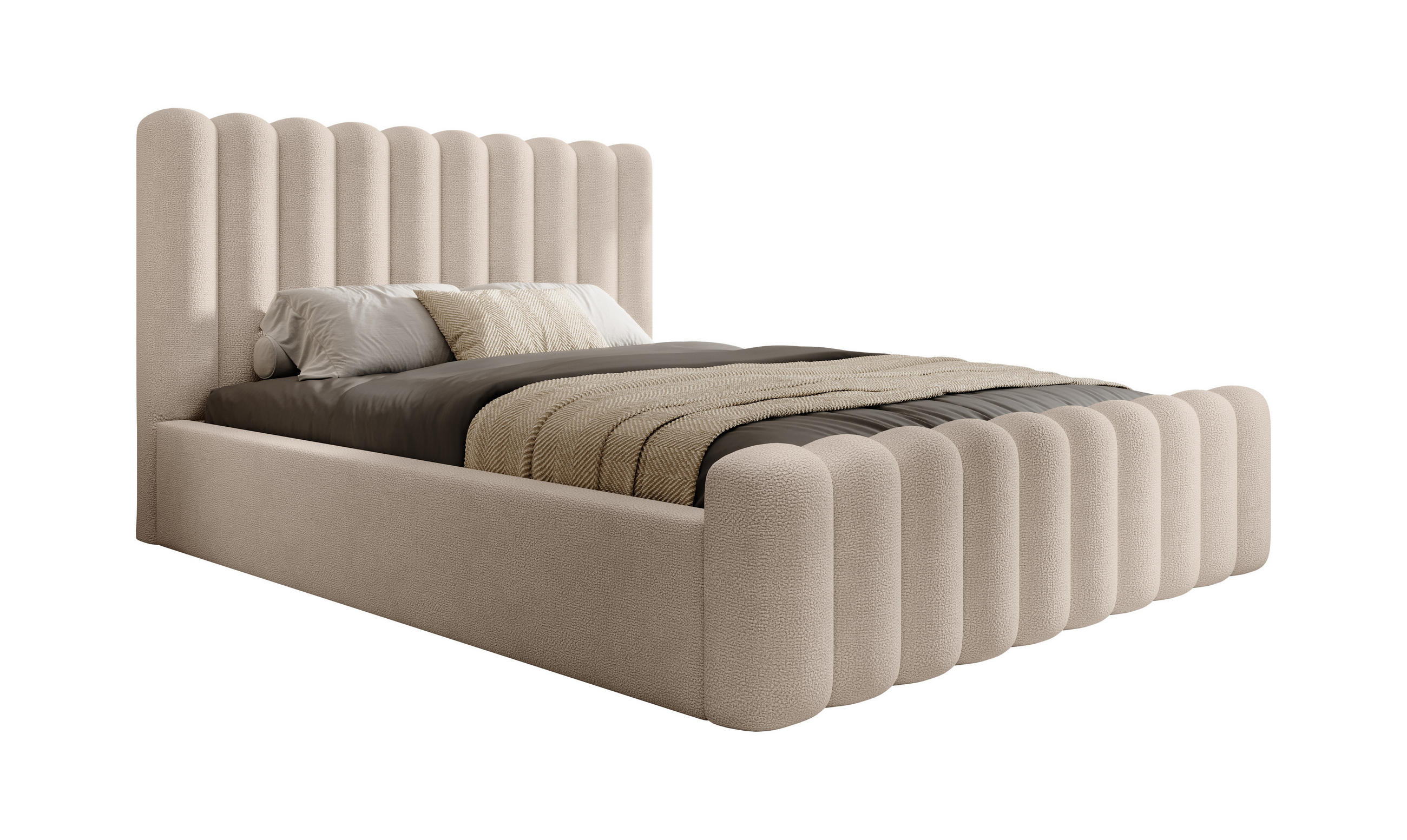 POLSTERBETT Elegantes Polsterbett Mona VII 200x200 cm – Bett mit Stauraum & Hochwertigem Wigo-Feeling, Beige - Beige/Schwarz, Holzwerkstoff/Kunststoff (200/200cm) - DomoHome