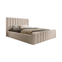 POLSTERBETT Langlebiges Polsterbett Mona VII 160x200 cm – Bett mit Bettkasten, Modernem Design, Beige - Beige/Schwarz, Holzwerkstoff/Kunststoff (160/200cm) - DomoHome