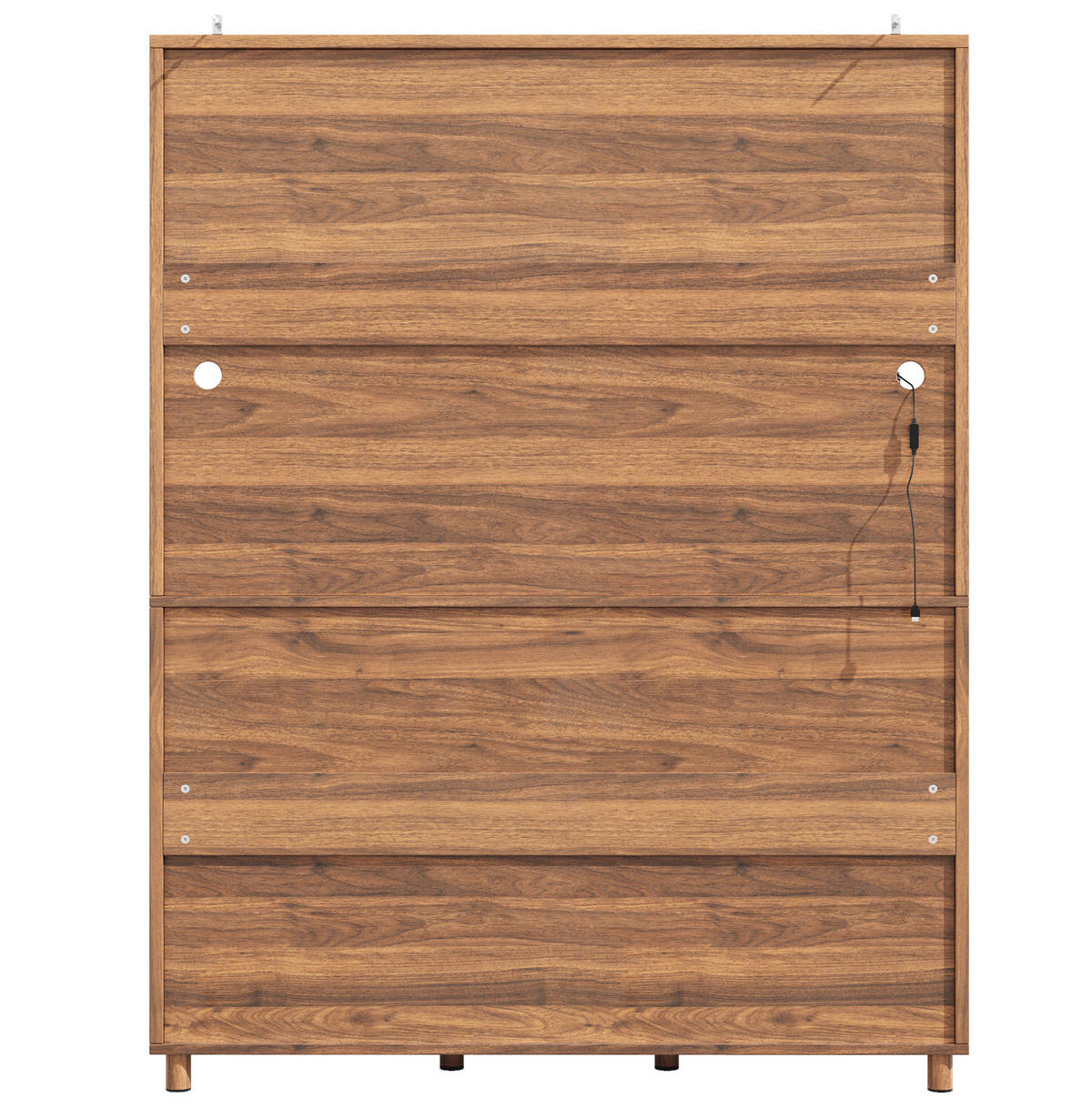 ANRICHTE Hochschrank 140/40/185 cm aus MDF und Glas mit LED-Beleuchtung und Schiebetüren Walnussbraun - Braun, Holzwerkstoff (140/185/40cm) - Modenvie