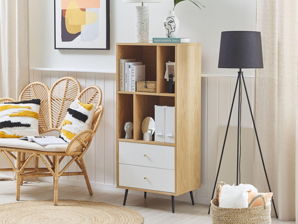 REGAL 4 Fächer Richmond - Hellbraun, Holzwerkstoff (60/139/40cm) - Beliani