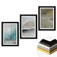 WANDBILDER 3er-Set - 20x30 cm Schwarzer Rahmen - Gemalte abstrakte Dekorationen - Schwarz, Kunststoff (20/30cm) - ArtPrintCave