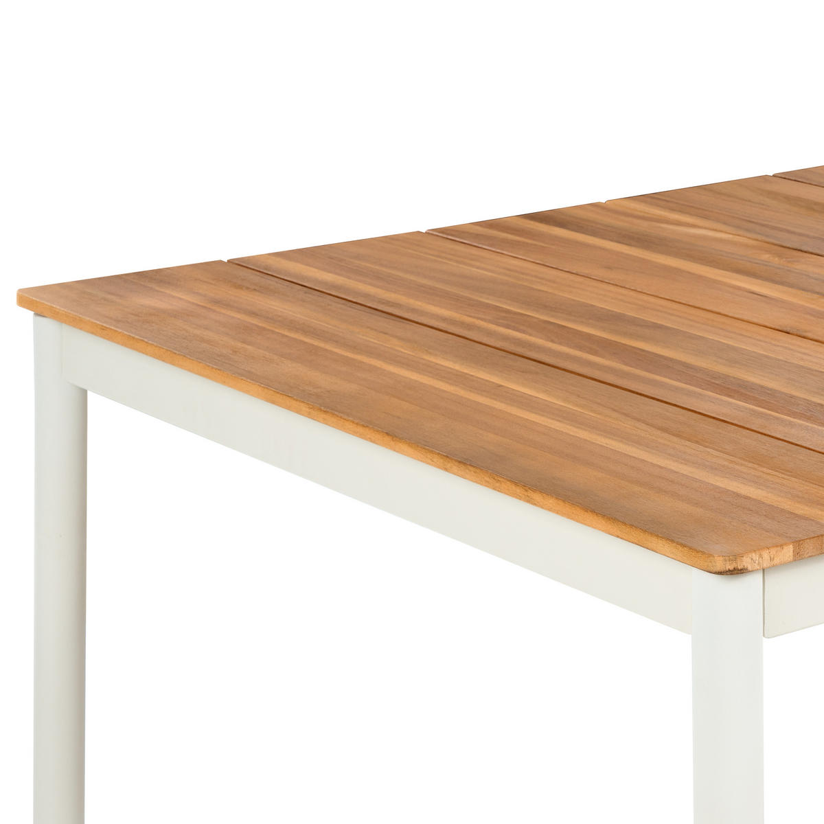 GARTENTISCH für 6 Personen 180/90 cm Akazienholz Braun Giovinazzo - Creme, Holz (180/90/75cm) - Beliani