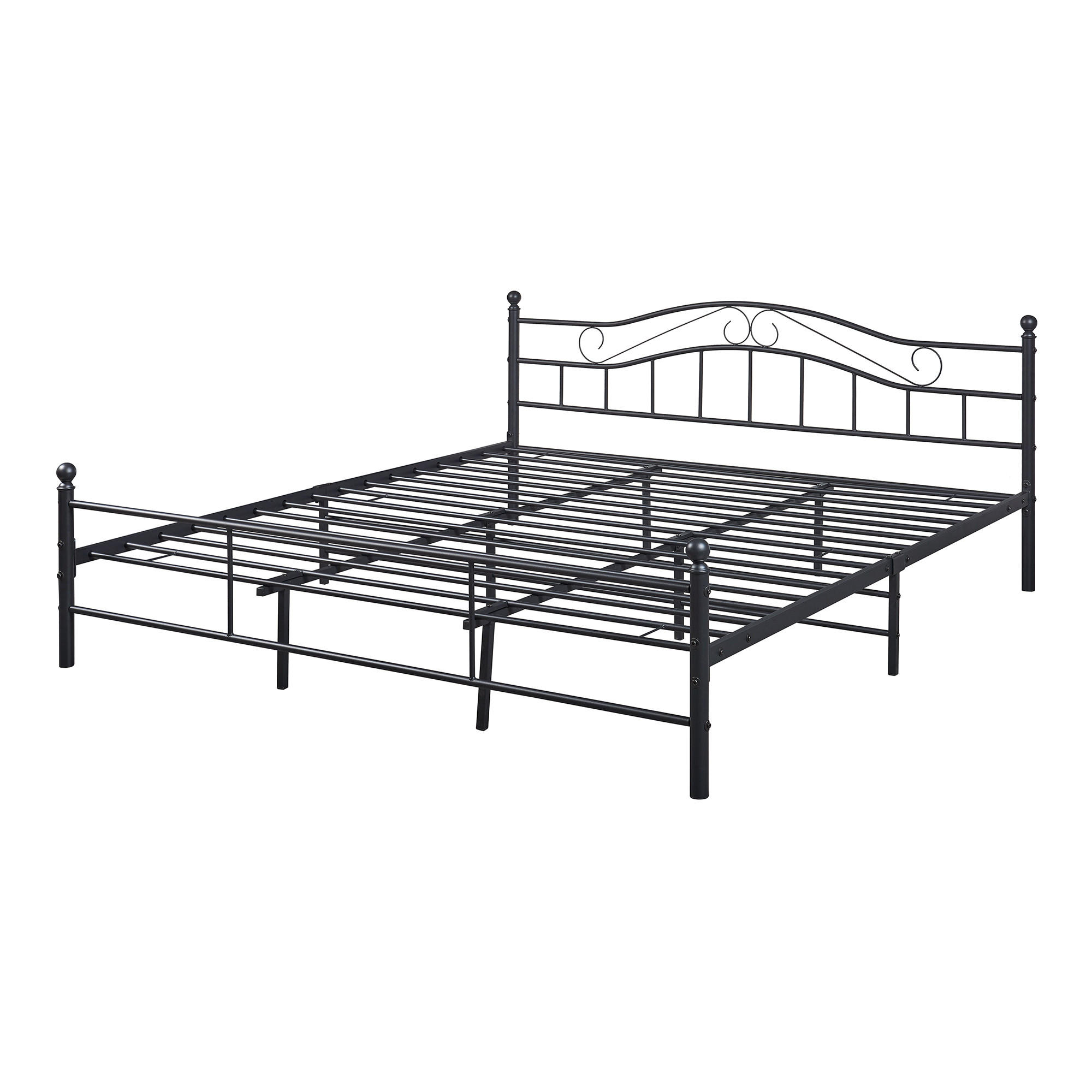 METALLBETT Florenz - Schwarz, Metall (180/200cm) - [en.casa]