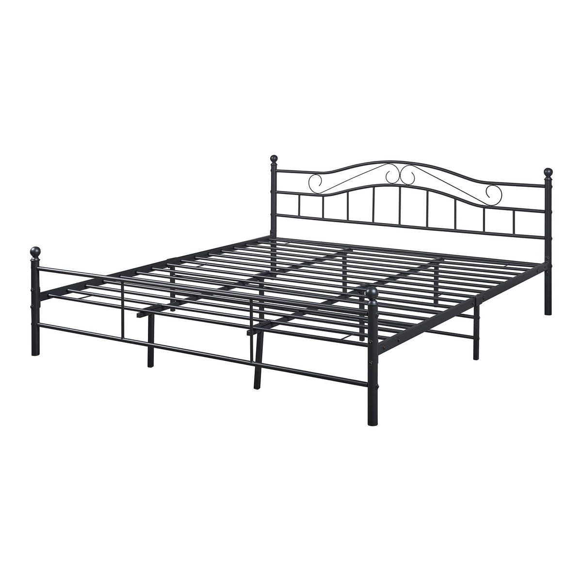 METALLBETT Florenz - Schwarz, Metall (180/200cm) - [en.casa]