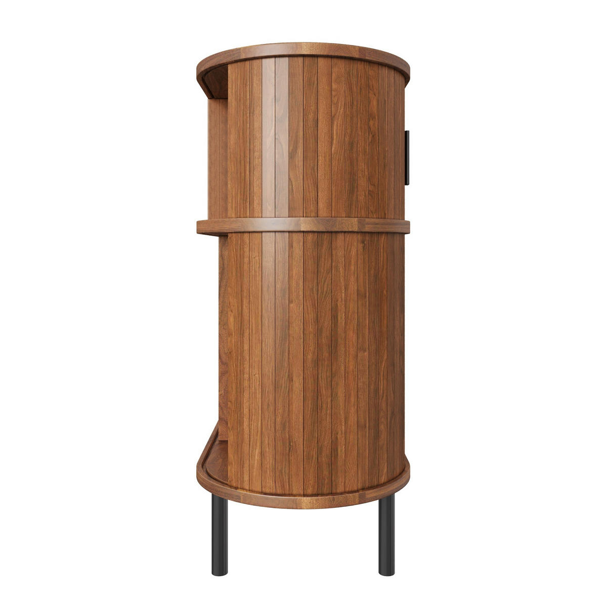 SIDEBOARD Ořechové dvouúrovňové s posuvnými dvířky - barva vlašského ořechu, kompozitní dřevo (110/81.5/35cm) - Urban Meuble