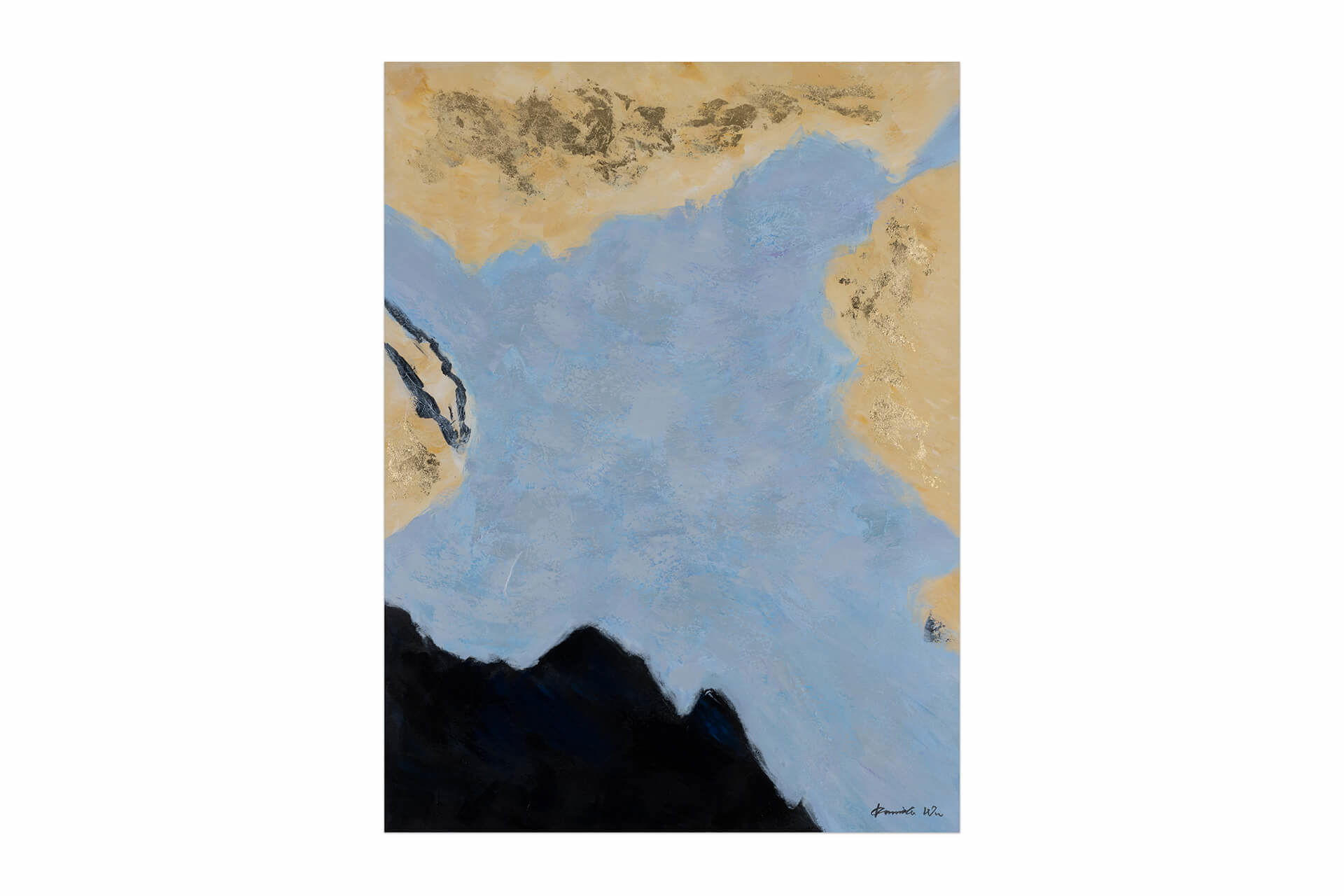 ACRYLBILD HANDGEMALT 75/100 cm - Blau, Holz/Textil (1.8/100cm) - KUNSTLOFT