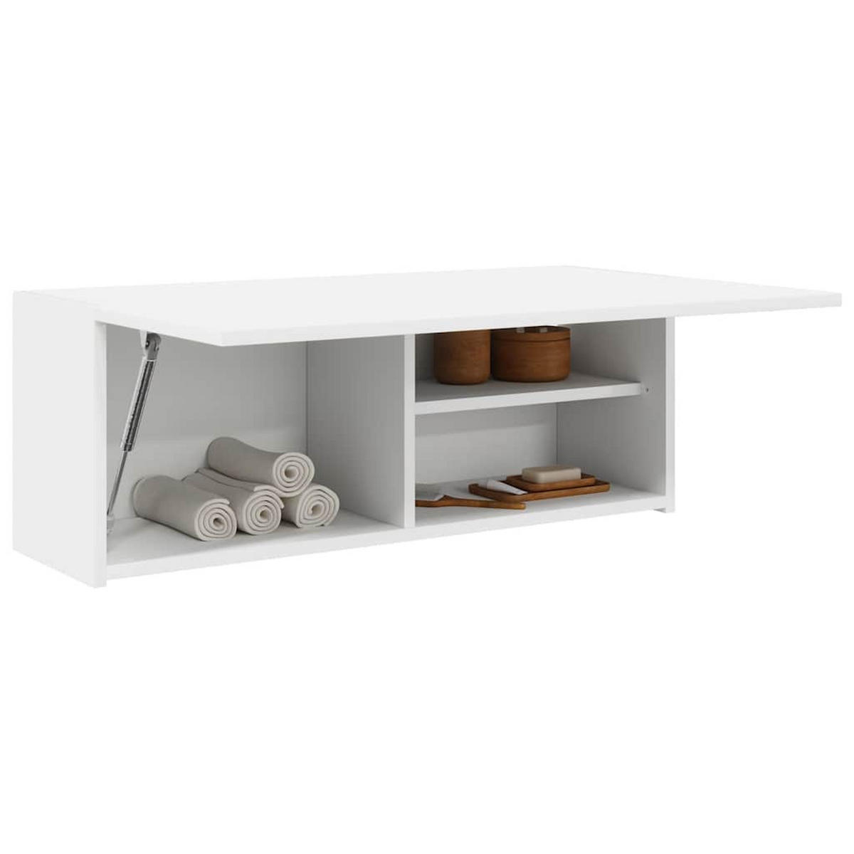 BAD-WANDSCHRANK Weiss 80/25/30 Cm Holzwerkstoff - Weiß, Holzwerkstoff (25/30/80cm) - vidaXL