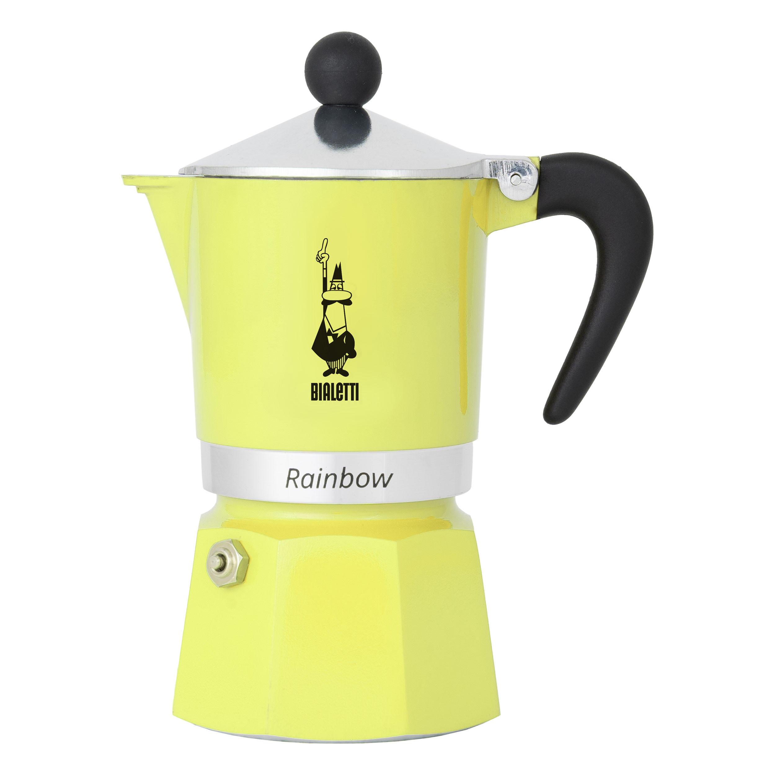 ESPRESSOKOCHER Rainbow für 1 Tasse, Aluminium, Gelb, 60 ml - Gelb, Metall (10.5/22.5/15.5cm) - Bialetti