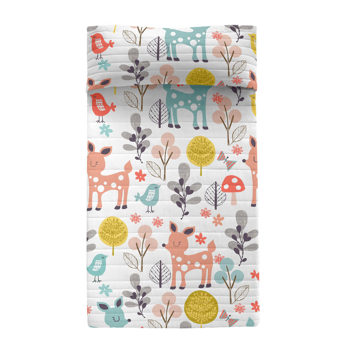 TAGESDECKE woodland 180x260 cm (bett 80/90/105) mehrfarbig - Multicolor, Textil (180/260cm) - Happy Friday