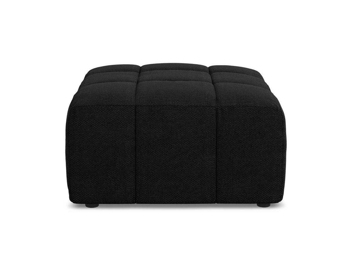POUF Bouclé Stoff Schwarz - Schwarz, Holzwerkstoff/Kunststoff (75/41/90cm) - Makamii