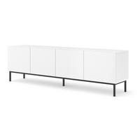 TV LOWBOARD Weiß, Weiß Hochglanz, Schwarz 200/58/42 - Weiß Hochglanz/Schwarz, Holzwerkstoff (200/58/42cm) - RAUMHIRSCH FURNITURE