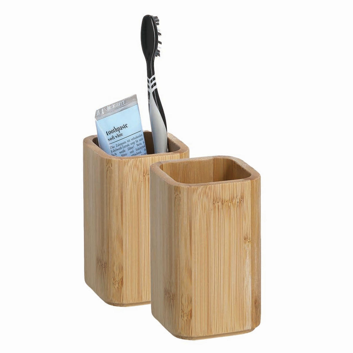 BADACCESSOIRES aus Bambus, 5-teiliges Set - Naturfarben, Holz (9.5/35.5/9.5cm) - Zeller Present
