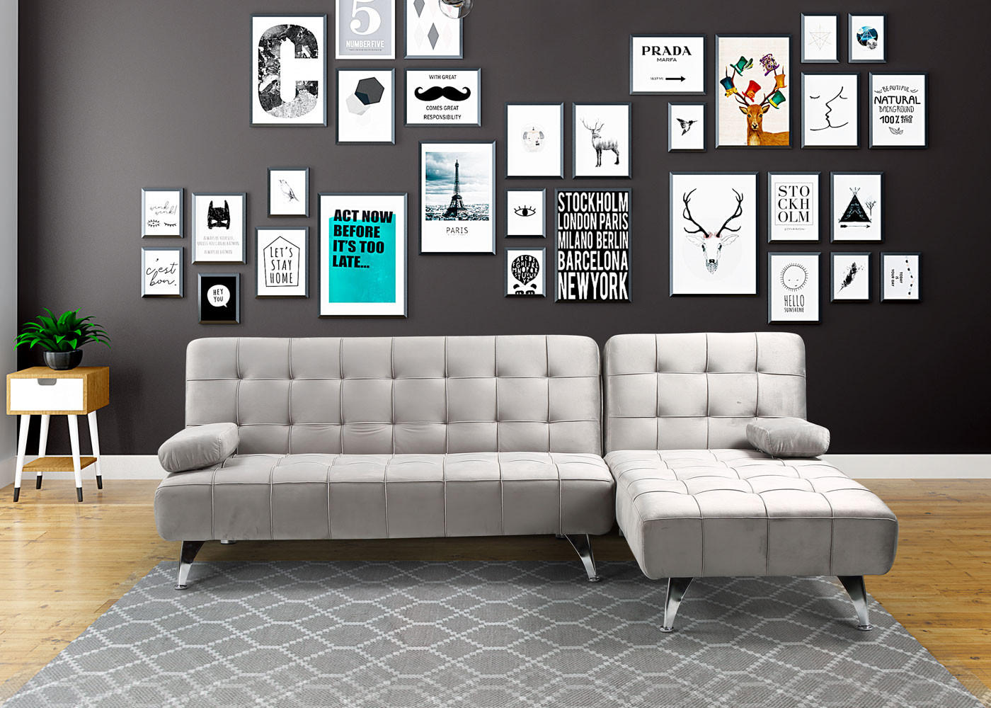 SCHLAFSOFA Grau - Grau, Textil (236/95cm) - MCW