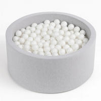 BÄLLEBAD Farbmix 90 cm Durchmesser inkl. 200 Bälle - Weiß/Grau, Textil (90/30/30cm) - AngeLove