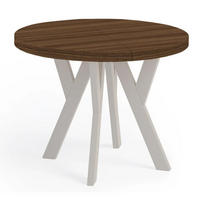 ESSTISCH Runder Ausziehbarer PERO 90/140, Franklin Nuss / Kaschmir - Kaschmir/Dunkelbraun, Holz (140/90/77cm) - Dekori_Interiors