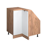 DACHSCHRÄGENSCHRANK ECKSCHRANK Rion Weiß Riffel 75.6 x 81.6 cm mit 1 Tür - Weiß, Holzwerkstoff (75.6/81.6/46cm) - Vicco