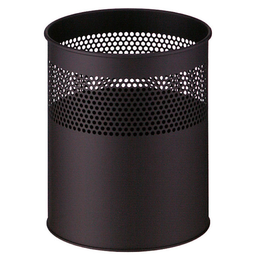 PAPIERKORB halbperfortiert Aus Metall 15 Liter 32x26 cm Schwarz - Schwarz, Metall (26/32/26cm) - PROREGAL