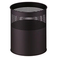 PAPIERKORB halbperfortiert Aus Metall 15 Liter 32x26 cm Schwarz - Schwarz, Metall (26/32/26cm) - PROREGAL