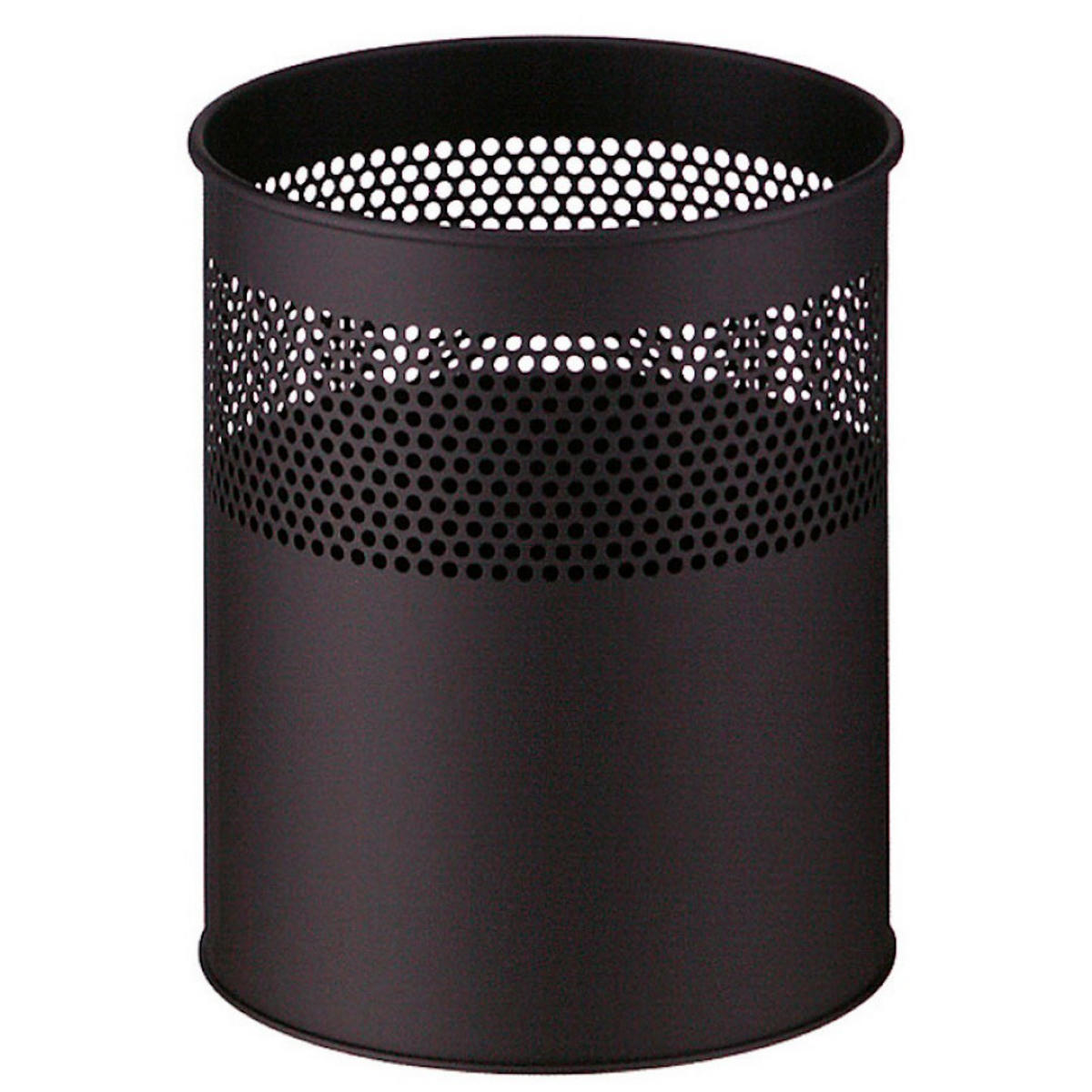 PAPIERKORB halbperfortiert Aus Metall 15 Liter 32x26 cm Schwarz - Schwarz, Metall (26/32/26cm) - PROREGAL