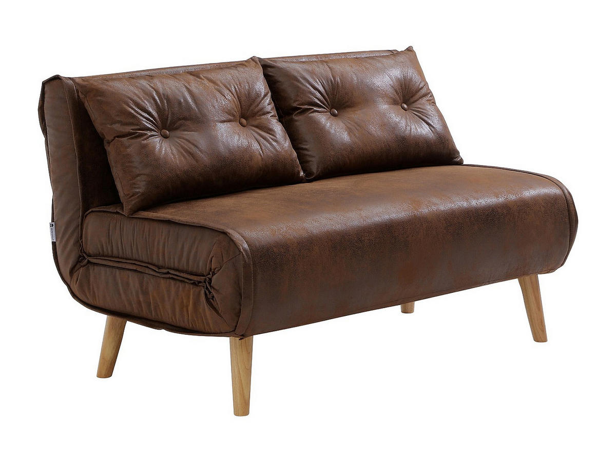 SCHLAFSOFA - 2 Personen - stoff - braun Valerio - Braun, Holz/Textil (120/74/74cm) - Vente-Unique