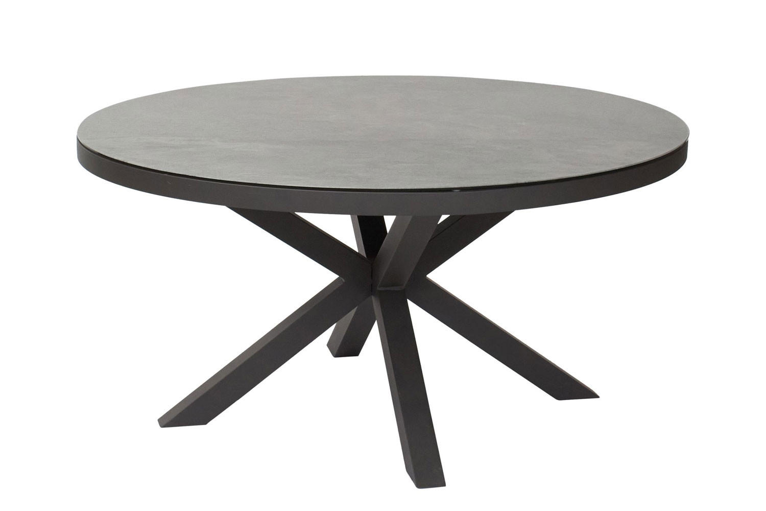 GARTENTISCH Burundi Ø150x75cm, Aluminium, Keramik - Anthrazit, Keramik (150/150/75cm) - dasmöbelwerk