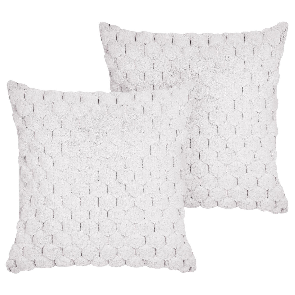 DEKOKISSEN 2er-Set Cremeweiß 43/43 cm Purslane - Ecru, Textil (43/43cm) - Beliani