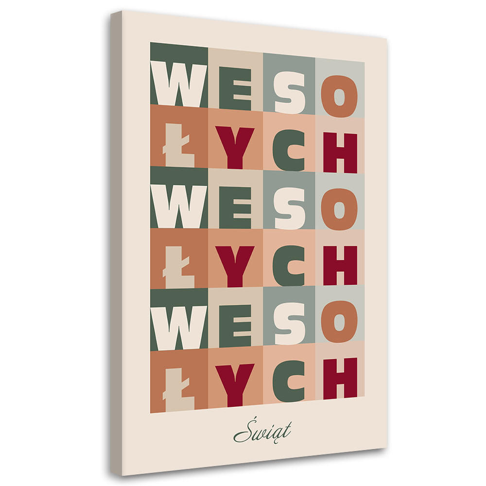 WANDBILD fröhliche weihnachten - Beige, Textil (40/60cm) - Feeby