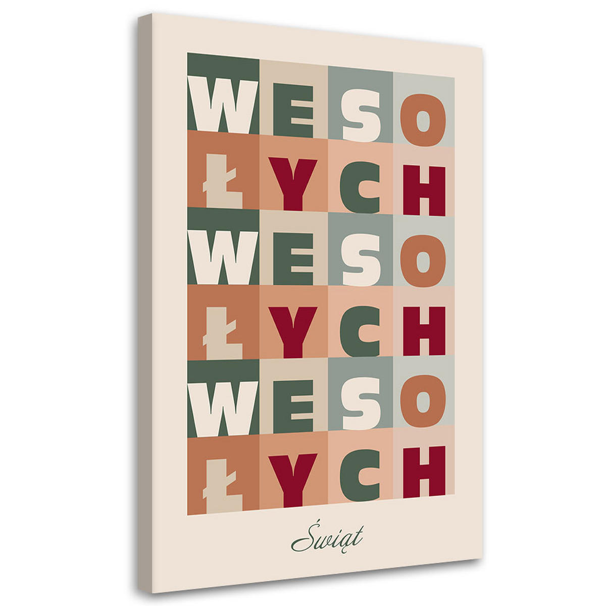 WANDBILD fröhliche weihnachten - Beige, Textil (40/60cm) - Feeby