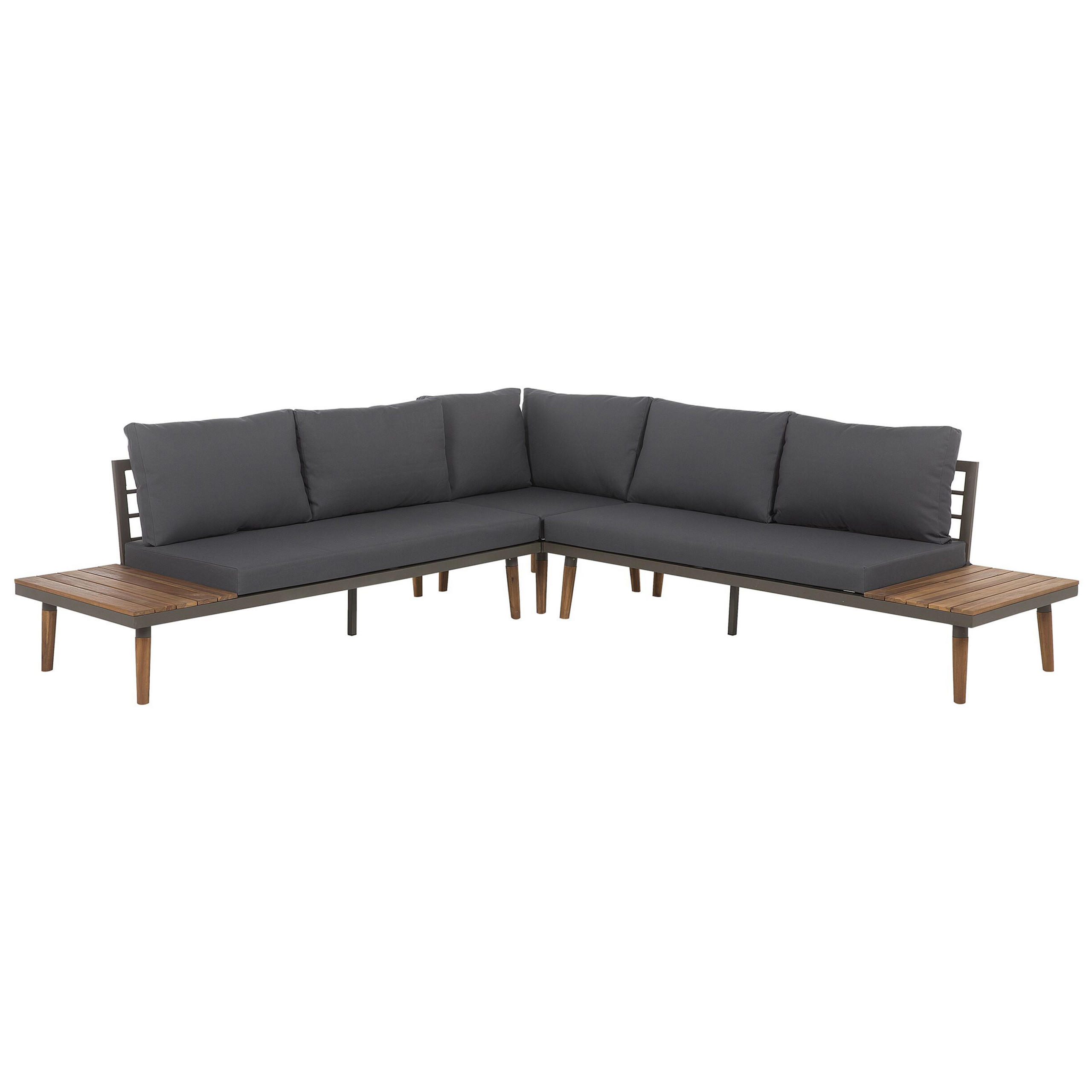 LOUNGE-SET 5-Sitzer grau Corato - Grau, Holz - Beliani