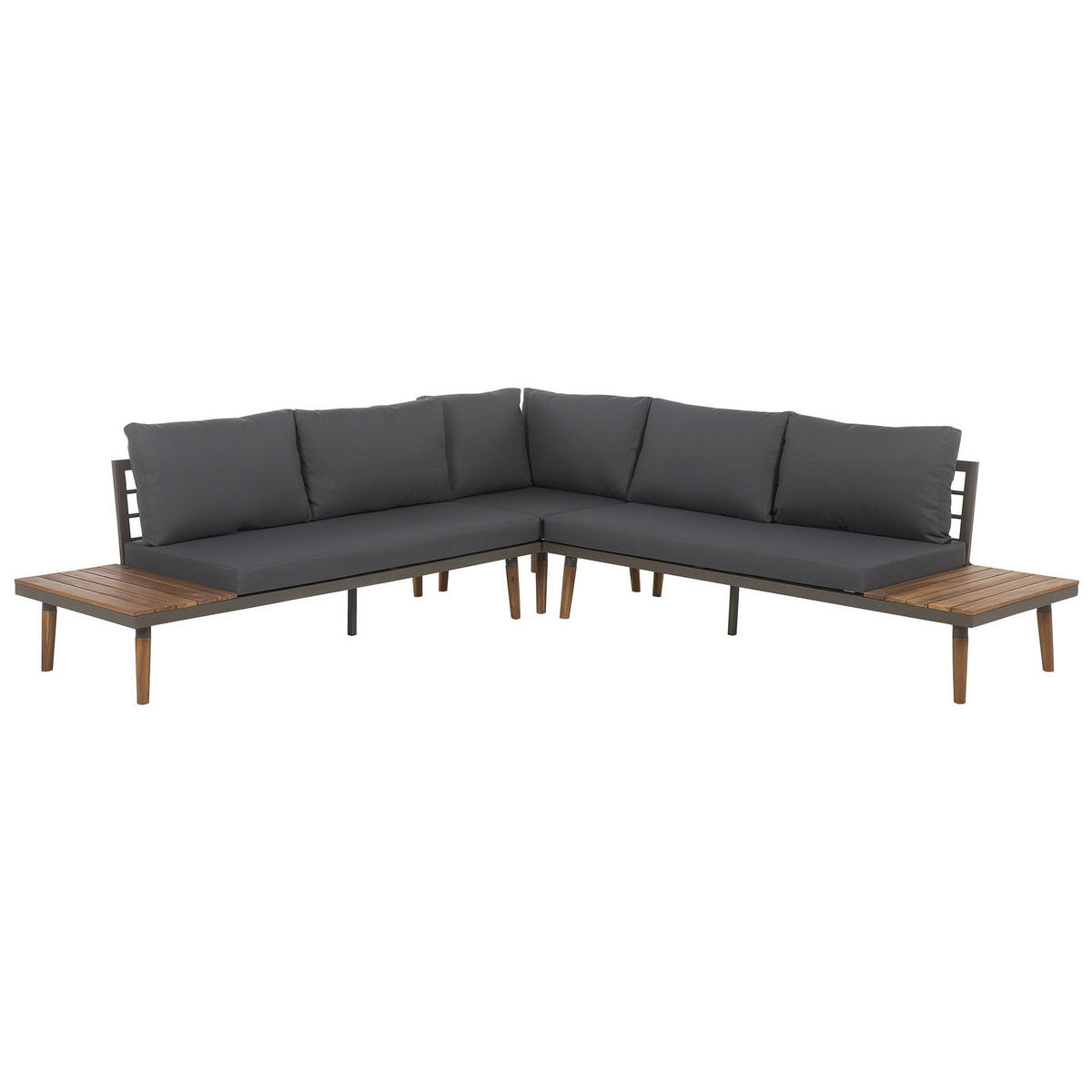 LOUNGE-SET 5-Sitzer grau Corato - Grau, Holz - Beliani
