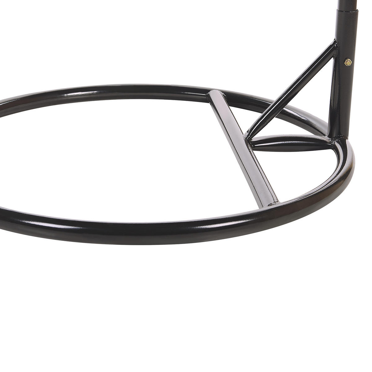 HÄNGESESSEL mit Gestell PE Rattan grau 97 cm Pineto - Grau, Kunststoff (80/199/97cm) - Beliani