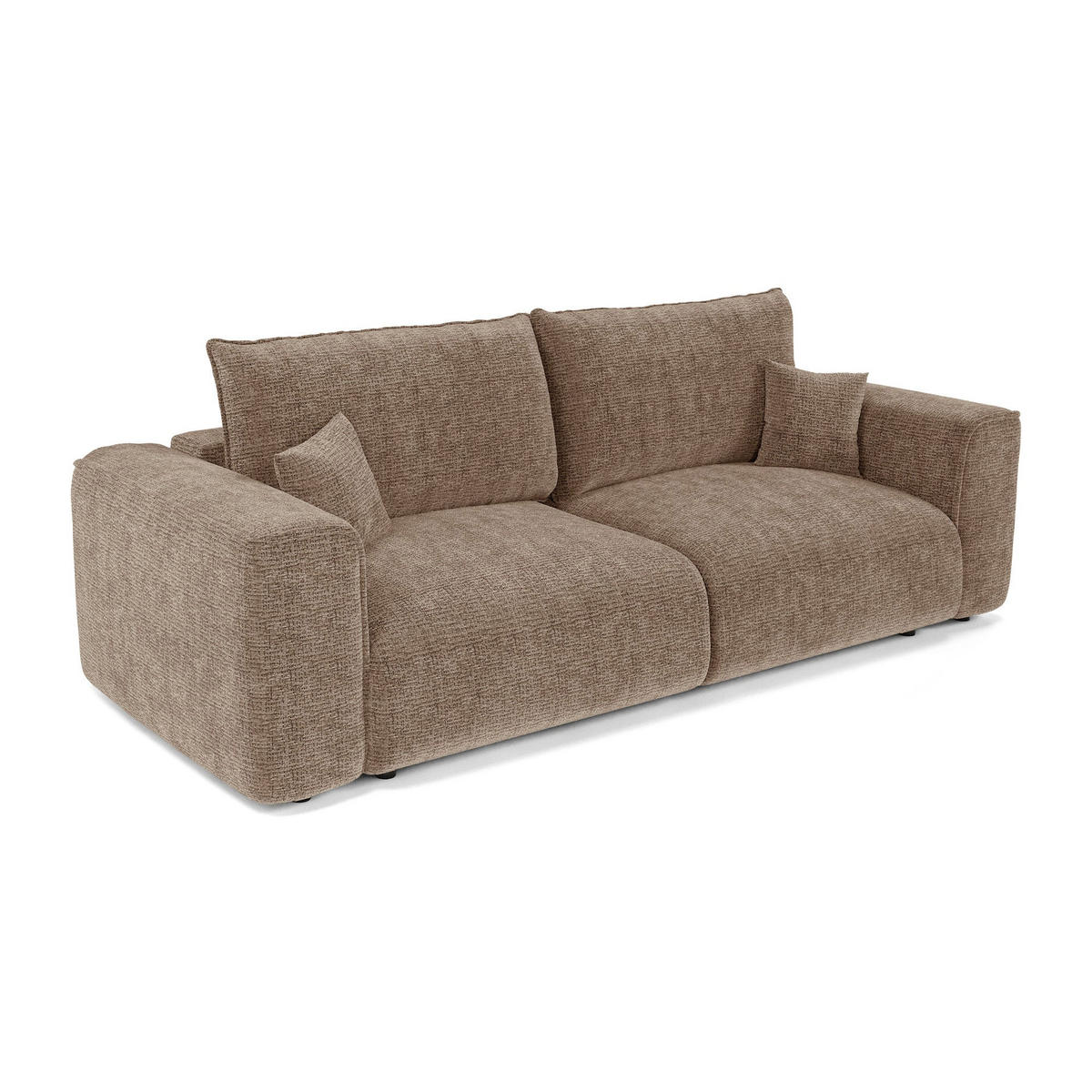 SCHLAFSOFA mit Stauraum COMO Kettgewebe mit weichem Griff Braun 254cm - Braun, Textil (254/78/95cm) - Premium Interiors