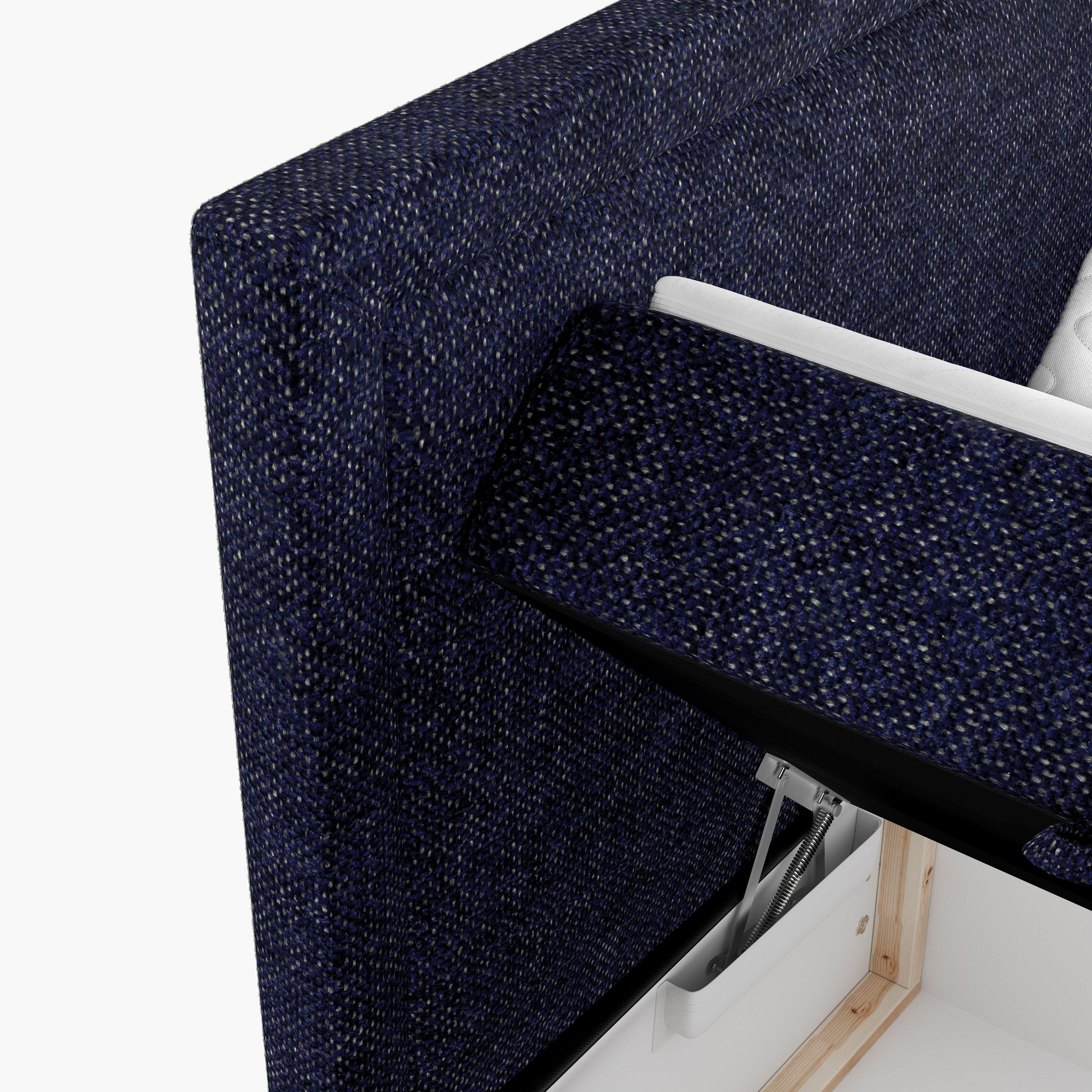 Thumbnail - Maison de Reve Boxbett, Dunkelblau, Textil, Buche, Kiefer, H2, Höhe ca. 20 cm, 200x200 cm, Oeko-Tex® Standard 100, Reach...
