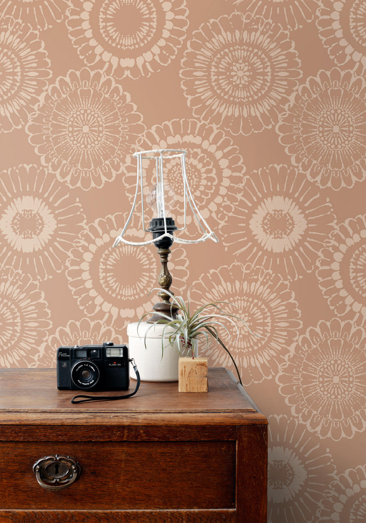 TAPETE Blumen 50 x 900 cm - Terracotta, Papier (50/900cm) - ESTAhome
