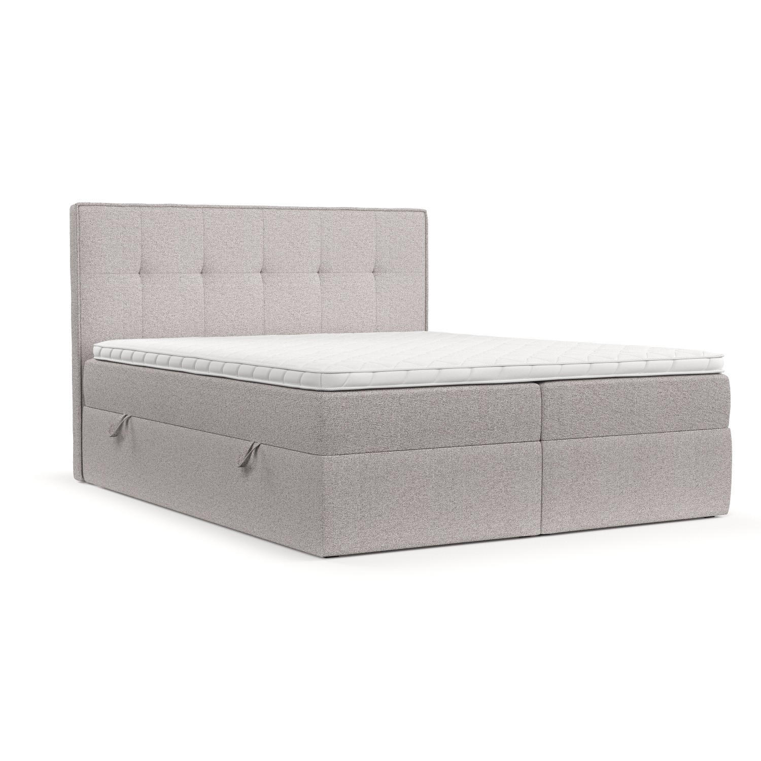 BOXBETT Mireo 140/200 cm Beige im Riva Stoff - Beige/Schwarz, Holz/Holzwerkstoff (140/200cm) - AltaBeds