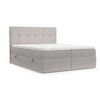 BOXBETT Mireo 140/200 cm Beige im Riva Stoff - Beige/Schwarz, Holz/Holzwerkstoff (140/200cm) - AltaBeds