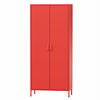 KLEIDERSCHRANK FLAVIO - Rot, Metall (80/185/45cm) - Jan Nowak