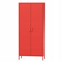 KLEIDERSCHRANK FLAVIO - Rot, Metall (80/185/45cm) - Jan Nowak