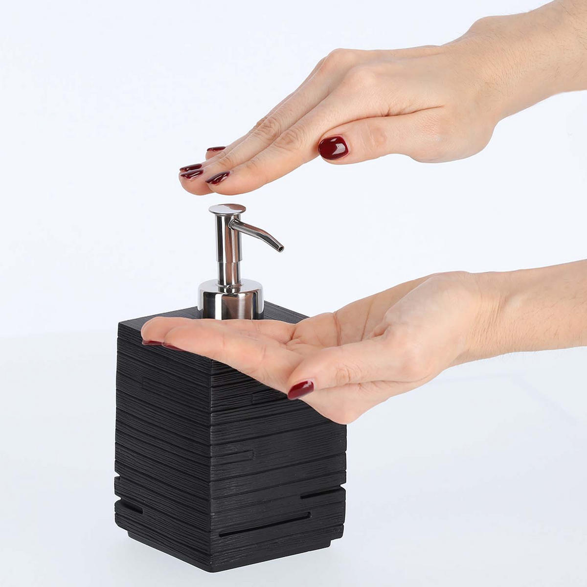 BADACCESSOIRES - Schiefer Optik, 3-teiliges Set - Schwarz, Stein (8.5/38.5/9.5cm) - Zeller Present