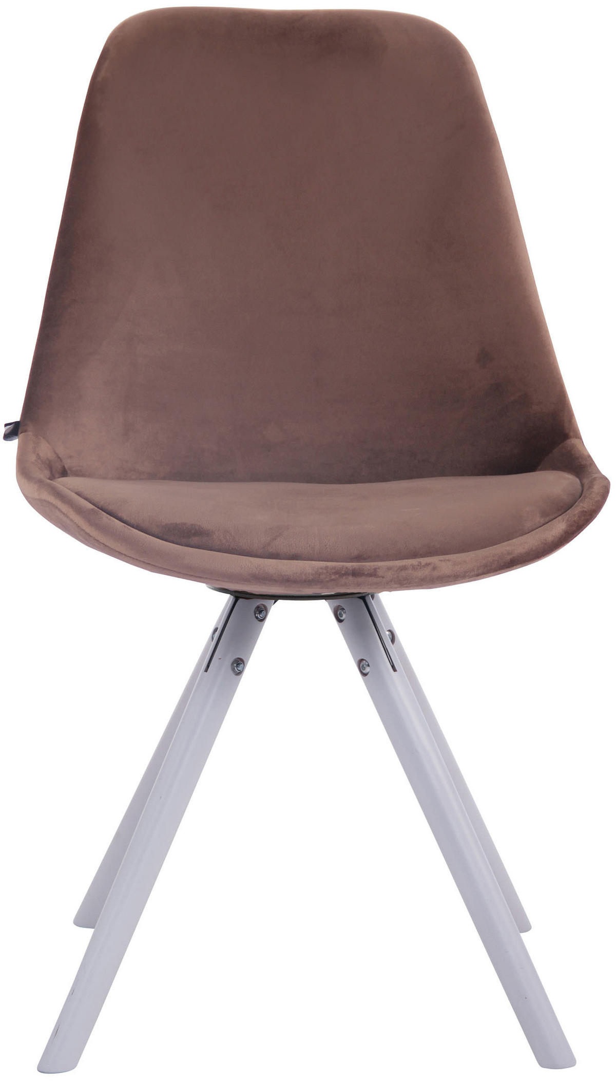 STUHL Samt Braun - Weiß/Braun, Holz/Textil (48/84/56cm) - CLP