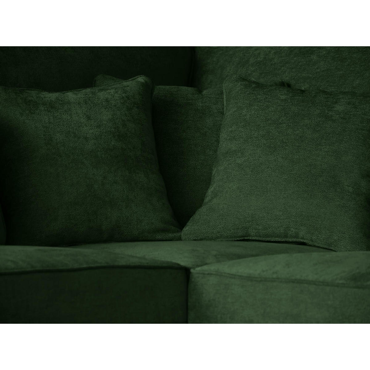 ECKSOFA Parma ohne Schlaffunktion dunkelgrün rechts - Dunkelgrün/Schwarz, Textil (314/224cm) - Beautysofa