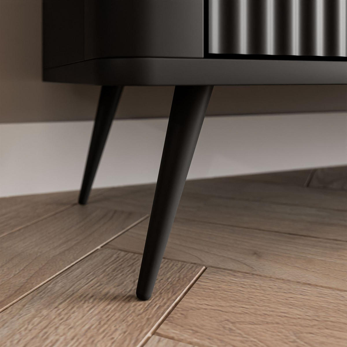 NACHTTISCH SCARLETT 2S MIT SCHUBLADEN SCHWARZ - Schwarz, Holzwerkstoff (63/55/38cm) - Lookway