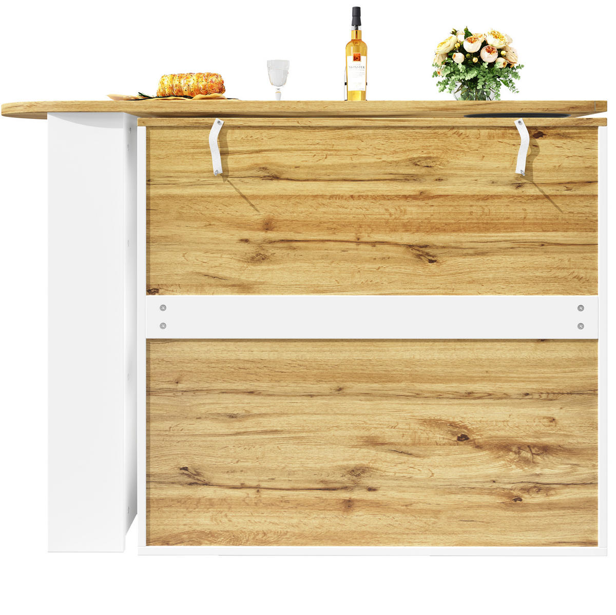 BARTISCH 138/39/105 cm drehbar mit Stauraum in Weiß - Weiß, Holzwerkstoff (204/39/105cm) - BEAOK