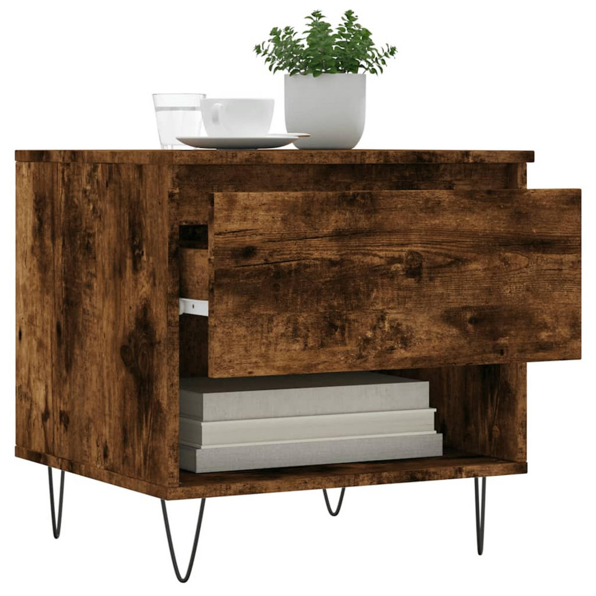 COUCHTISCHE 2 Stk. Räuchereiche 50x46x50 cm Holzwerkstoff - Braun, Holzwerkstoff (50/46/50cm) - furnicato