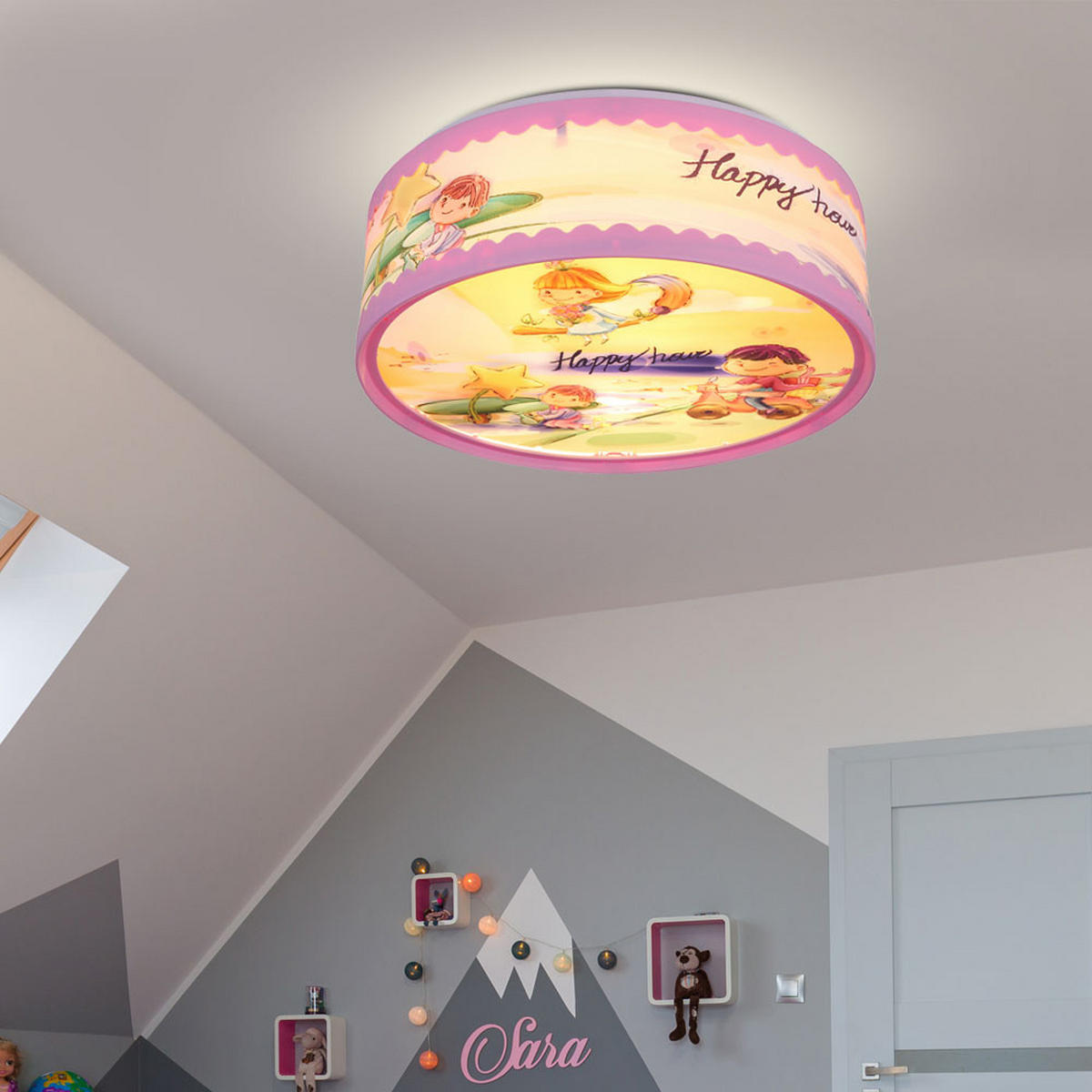 KINDERDECKENLEUCHTE Bunt Kunststoff - Multicolor, Kunststoff (28/28/11cm) - Globo Lighting