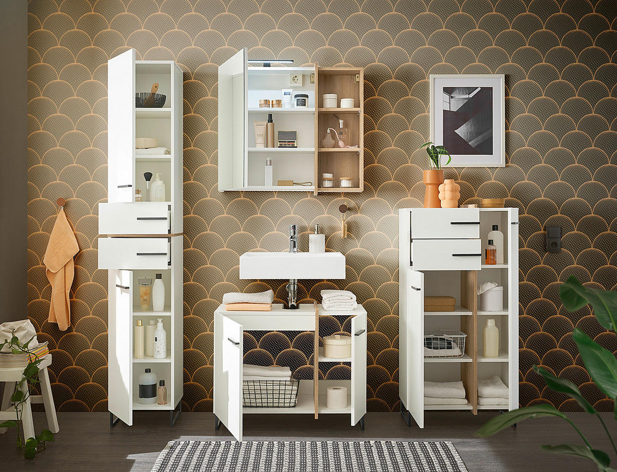 MIDISCHRANK - Weiß, Holzwerkstoff (60/119/35cm) - home24