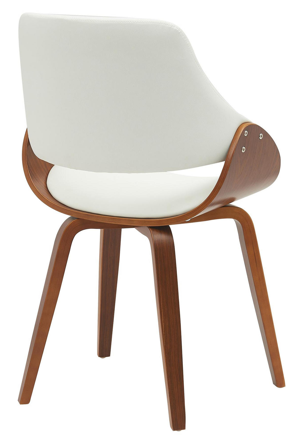 ESSZIMMERSTUHL Lederlook Walnuss/Weiß - Walnussfarben/Weiß, Holz/Textil (52/86/54cm) - CLP