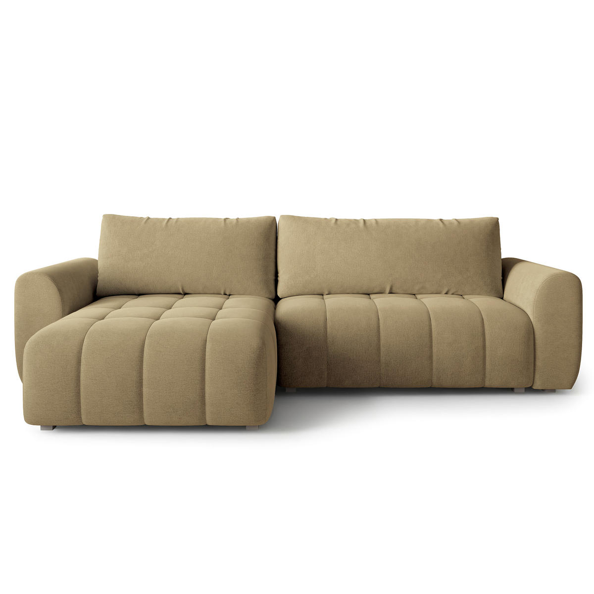 ECKSOFA MODARO CL Senfgelb Samtstoff mit Schlaffunktion - Currygelb, Holzwerkstoff/Textil (285/148cm) - MASSENO