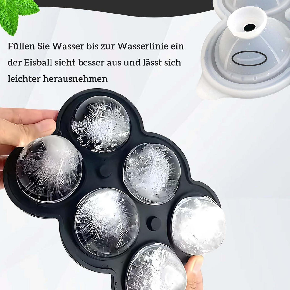 EISWÜRFELFORM 2er-Set Silikon 4.5 cm rund BPA-frei - Multicolor, Kunststoff (15/7.5/18cm)