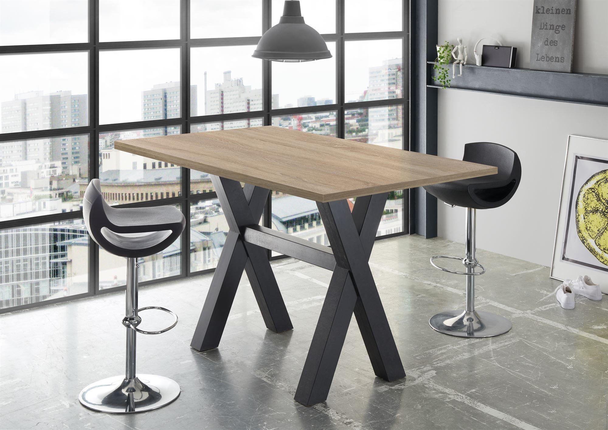 STEHTISCH Essa 2 140 x 70 x 105 aus Holzwerkstoff Eiche Sägerau - Graubraun, Holz (70/105/140cm) - 58aufmkessel